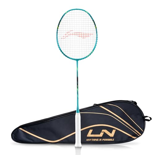 Image of Li-Ning Axforce Tiger Strung Badminton Racquet for Professional Players| 32 LBS Max Tension | Head Heavy | 7mm Flexible Shaft | Carbon Fibre Frame