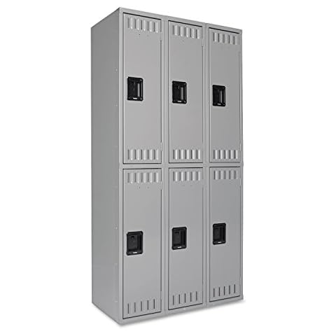 Tennsco Double Tier Locker, Triple Stack, 36w X 18d X 72h, Medium Gray Cover