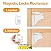 Cabinet Locks Child Safety Latches, OUSI 14+2+2 PACK Baby Proofing Cabinet Locks, Magnetic Cabinet Locks for Drawers and Cabinets - Adhesive Locks, No Tool or Drill