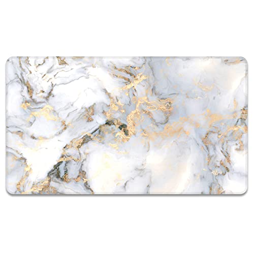 Rnivvi Front Door Mat, 30"x17" Marble Style Indoor Outdoor Welcome Mat, Heavy Duty Low Profile Anti-Slip Entryway Rug for Home Entrance, Floor, Patio Entry & Mud Room, Decor Doormat Gray White Marble