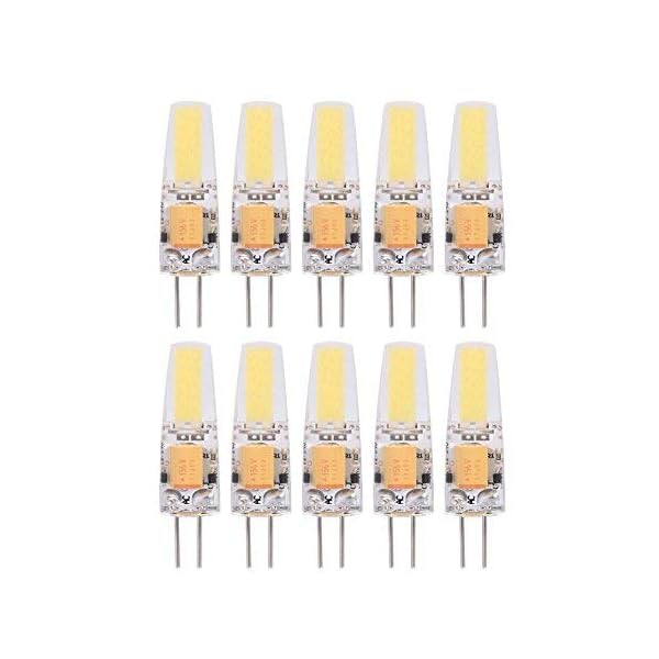 Ladieshow 10 Stks AC/DC12-24V G4 COB LED Gloeilampen Niet-Dimbare Siliconen Lamp Armaturen (Warm Wit)