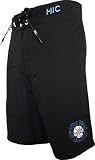 HIC Willmore Clean & Mean Peached Microsuede Boardshorts in Black - 29