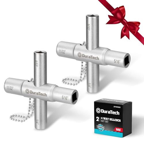 DURATECH 4 Way Sillcock Key Set, 1/4', 9/32', 5/16', 11/32', 2-Pack, for...