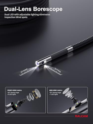 Image of Ralcam 360 Articulating Borescope Dual Lens, 0.25in Slim Probe