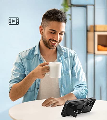 Fntcase For Samsung Galaxy A23 Case: Military Drop Protection Rugged Protective Sturdy Mobile Phone Cover With Kickstand | Shockproof Tpu Textured Hybrid Tough Bumper Cases For A23 5G/4G Lte - Black #TOP7