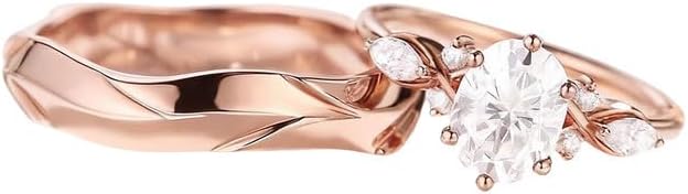 10K 14K 18K Gold Oval/Pear/Heart Cut Moissanite Couple Rings Custom His and Hers Couple Wedding Rings 2PCS Promise Ring Set for Him and Her