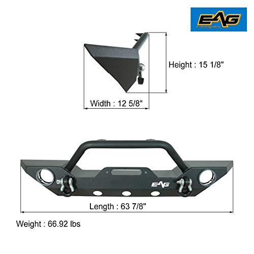 EAG Front Bumper with Fog Light Hole Fit for 2020-2022 Gladiator JT