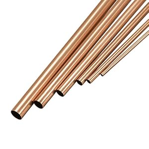 uxcell Copper Tube, 2mm 3mm 4mm 5mm 6mm 7mm OD x 0.2mm Wall Thickness 300mm Length Seamless Round Pipe Tubing, Pack of 6