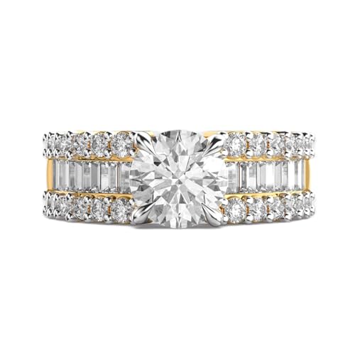 Bague Queens Eternity moissanite en argent plaqué or pour vos soirées