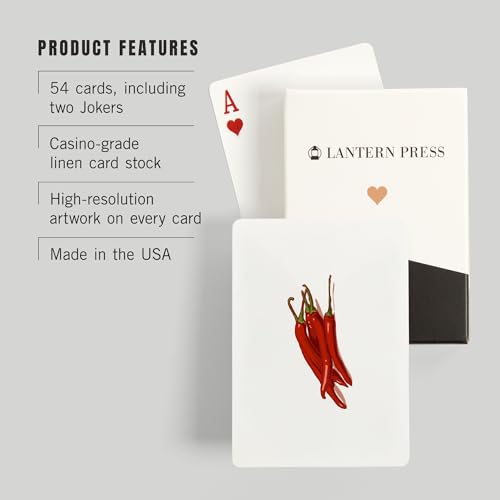 Lantern Press Chile Peppers, 52 Naipes Póker para Adultos miniatura 3