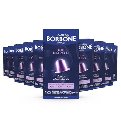 CAFFÈ BORBONE "Mia Napoli" Blend - 100 Aluminium Coffee Capsules (10 packs of 10) - Compatible with Nespresso* Coffee Machines for domestic use