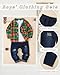 Renotemy 3T 4T Boy Clothes Fall Toddler Boys Christmas Outfits Fashion Flannel Plaid Shirts with White Tops Ripped Jeans Pant 3Pcs Clothing Sets Toddler Clothes for Boy 3-4T Green Boys Sweatsuit