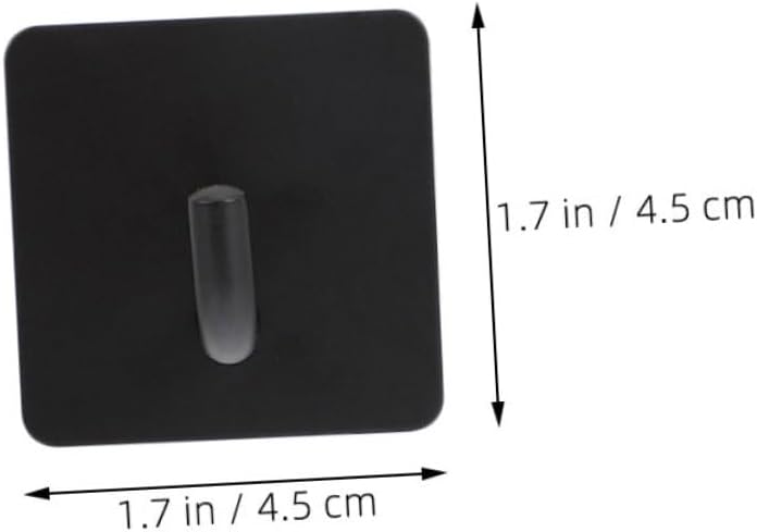 Self Adhesive wall Hooks, 10pcs Bathroom Hooks Towel Holders Square Design Heavy Duty Wall Hangers for Kitchen Coat Hat Robe No Drilling Installation