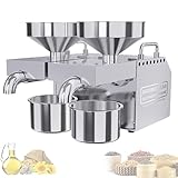 Feiphla Almazara para Hacer Aceite De Oliva,De Dos Cabezas Prensa De Aceite Profesional,con Pannello Di Controllo Indipendente, Doppie Uscite per L'Olio,per Pepe, Soia