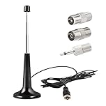 DAB Radio Aerial for Hifi System Indoor, 3M FM Indoor Radio Antenna for Tuner Stereo Amplifier, Aerial Rod Antenna for Home Cinema System AV Audio Vedio Receiver with Magnetic Base