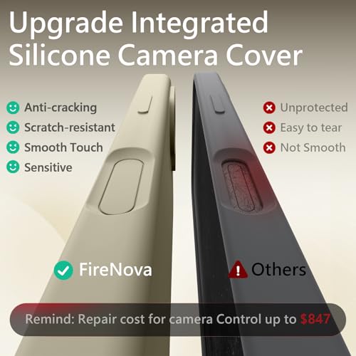 Image of FireNova Magnetic for iPhone 17 Case, Compatible with MagSafe, [Integrated Silicone Camera Control Button] [Camera Protection] Anti-Scratch Microfiber Lining Phone Case, 6.3 inch, Khaki