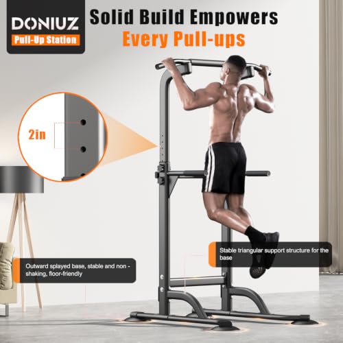 DONIUZ Power Tower Pull Up Bar and Dip Station, Multi-Function Home Gym, Strength Training Fitness Equipment, Height Adjustable - Image 3