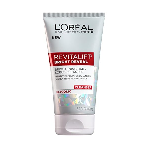 L'Oreal Paris Skincare Revitalift Bright Reveal Facial Cleanser with Glycolic Acid, Anti-Aging Daily Face Cleanser to Exfoliate Dullness and Brighten Skin, 5 Fl Oz (Pack of 1)