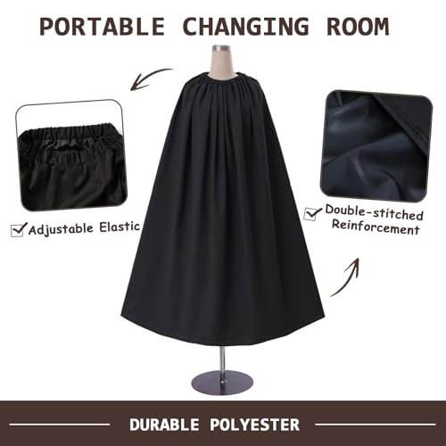 Portable Changing Room, Changing Tent for Dancers, Instant Privacy Shelter Black Cover Changing Curtain for Beach, Car, Boating, Photo Shoots & Dance Competitions - 3.94ft Length