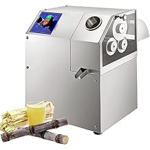 آلة عصارة قصب السكر الكهربائية التجارية، 400 W الكهربائية النازع آلة قصب السكر العمودي، عصارة كونترتوب بطيئة المضغ 3-دحرجة مع علبة شلال الأعلاف