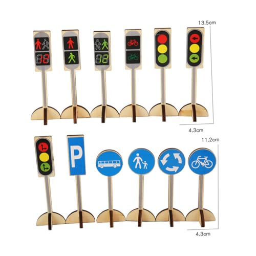 Jeu éducatif de panneaux de signalisation en bois pour cadeau - 2