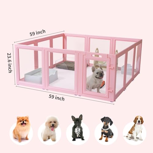 LoveTail Cercadinho Para Cachorro Em Acrílico Transparente Faça Você Mesmo, Montagem E Desmontagem R