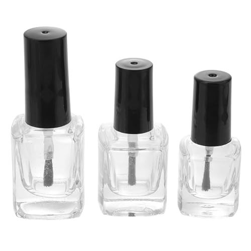 BEBEMOKO 3�p�b�N ��̃}�j�L���A�{�g�� �u���V�t�� �l�p���` �����ȃK���X�� 5ml 10ml 15ml �y�ʊ���ɂ��� �g�тɕ֗� DIY�l�C���◷�s�p�ɍœK �X�^�C���w��s�� �����_���X�^�C��