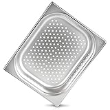 Hochwertiger GN-Edelstahlbehälter (18/10) mit polierten Oberflächen und 6mm Lochdurchmesser. Perfekt geeignet für das Zubereiten, Servieren und Lagern hochwertiger Köstlichkeiten. Konzipiert für den Gebrauch bei Temperaturen von -40°C bis 240°C und eine lange Lebensdauer