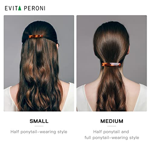 Evita Peroni Black Tortoise Hair Barrettes For Women, Acetate Hair Barrettes, Small French Barrettes Hair Clip For Women Thick Thin Hair #TOP4