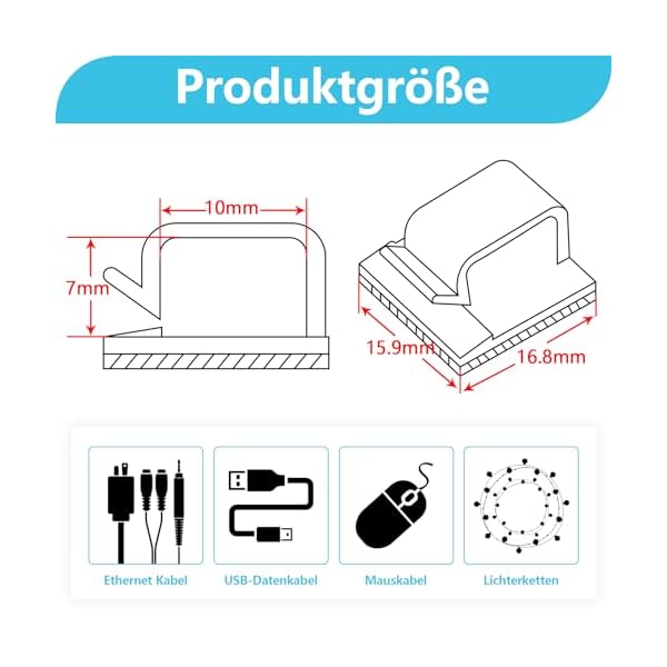 Kabelhalter Selbstklebend – Bild 3