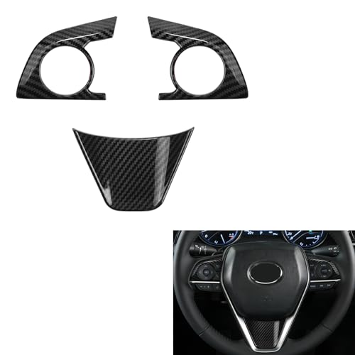 CKE for Toyota Camry 2018 2019 2020 2021 2022 2023 for Toyota Avalon 2019 2020 2021 2022 Accessories Sporty Auto Steering Wheel Cover Trims Car Interior Decoration Sticker -Carbon Fiber Style