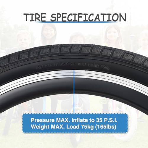 ZUKKA 20 x 2.125 Bike Tire 20 Inch Tires Kids Bike Tire