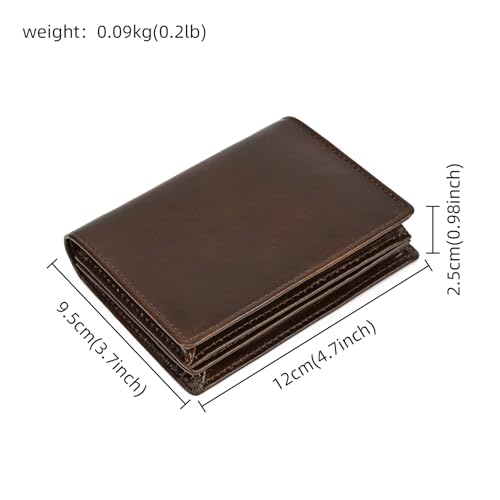 Men's Leather Wallet Slim Minimalist Engraved Money Clip Card Case with ID Window2