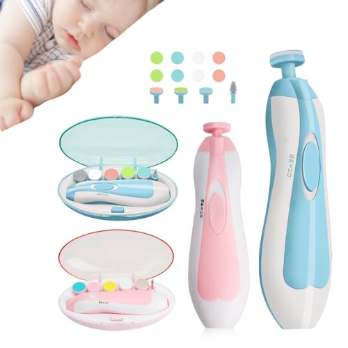 Lixa de Unha Para Bebê Infantil Elétrico Aparador Cortador Com Estojo - 01 Unidade (Rosa)