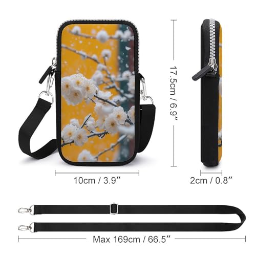 Plum Bossom Crossbody Mobile Phone Bag Smartphone Bag With Adjustable Strap2