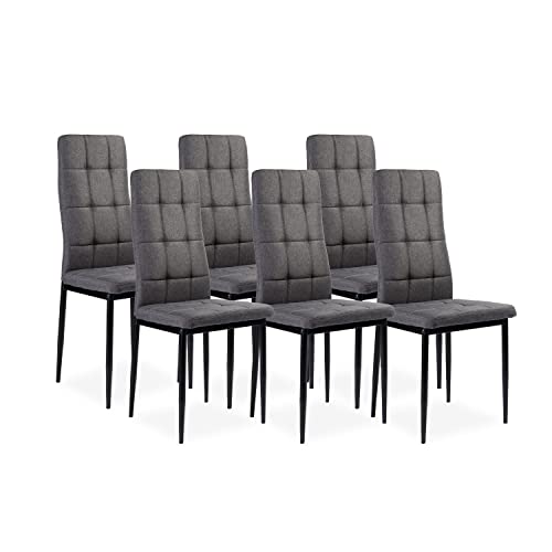Sillas Comedor Pack 6 Tela Marca HomeSouth