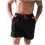 Badehose Herren Kurze Hosen Sommer Badeshorts Sporthose Badeshorts Strandshorts mit Taschen Generic, Herren Shorts Baumwolle Mittellange Badehose Herren Sport-Leggings Zeybra Badehose Herren