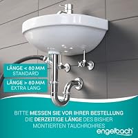 Engelbach® Siphon für Waschbecken - Siphon Extra Lang 200mm mit Geräteanschluss - Abflussrohr Waschbecken 1 1/4" inkl. Gummimanschette - Universal Syphon für Badezimmer mit Montage-Video – Ansicht 5