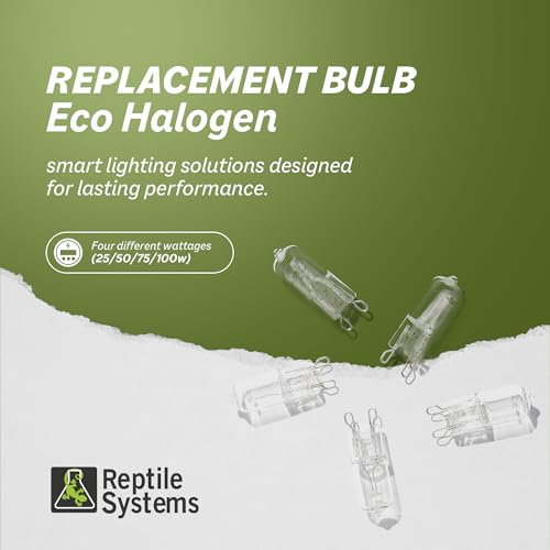 Reptile Systems Replacement Bulb Eco Halogen White Spot Lamp – White 50w, 2 Count – Replacement Bulb Kit for Reptiles & Amphibians – Light for Tanks, Vivariums & Crested Geckos