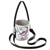 Oiseaux avec manchons de tasse de baies rouges de bouvreuil pour les boissons froides Porte-bouteille d'eau réutilisable de qualité supérieure pour la marche avec bandoulière réglable