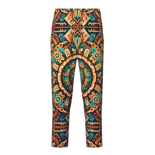 Pajama Pants Pajama Bottoms with Elastic Waistband Sleepwear Lounge Pants, Colorful Flowers Plaid