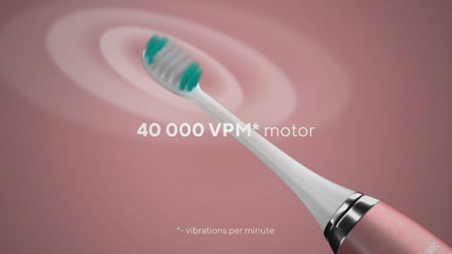 Bild 6 - Aquasonic Vibe Serie Ultra Aufheller Zahnbürste - ADA Geprüfte elektrische - 8 Bürstenköpfe & Reiseetui - Ultra Sonic Motor & kabelloses aufladen - 4 Modi mit Smart Time – Satin Rose Gold