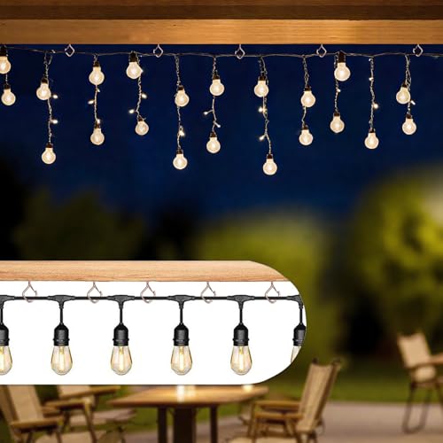 Emiluil 62 PCS Metal Rose Gold Eye Screw Hooks for Hanging Heavy Duty.Windproof Ceiling Hooks for Hanging Plants,Cup,Wind Chime,Bird Feeders,Christmas String Lights at Indoor&Outdoor 2.2 Inch by Emiluil - Used condition - Image 3