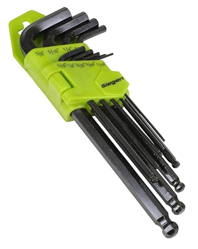 Image of Siegen 9pc Long Ball-End Hex Key Set - Imperial - S01098