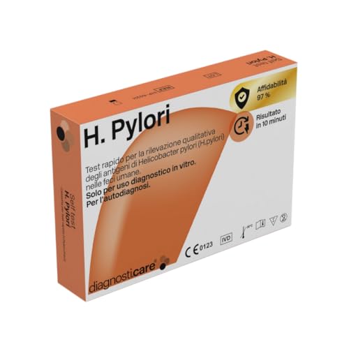 H. Pylori – Test rapido per la rilevazione degli antigeni di Helicobacter - risultato in 10 minuti - Approvato dal ministero della salute italiana