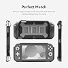 Switch Lite Cover, KIWIHOME Portable Protective TPU Case Anti-Slip Shockproof Case for Nintendo Switch Lite Accessories with Thumb Grip Caps for Switch Lite Only (Black) #3