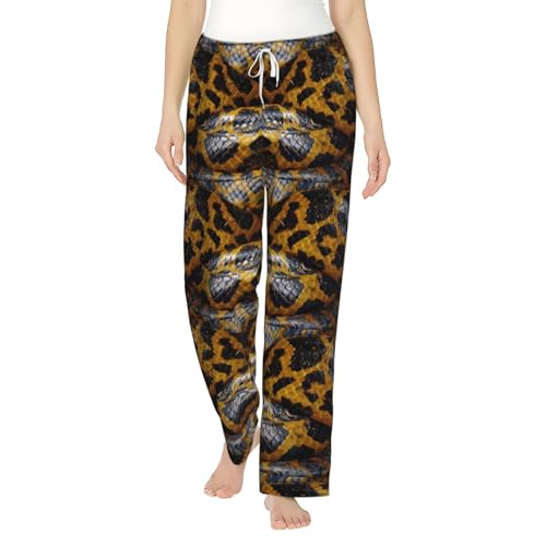 Pantalon de pyjama en flanelle Yellow Snake imprimé ultra doux