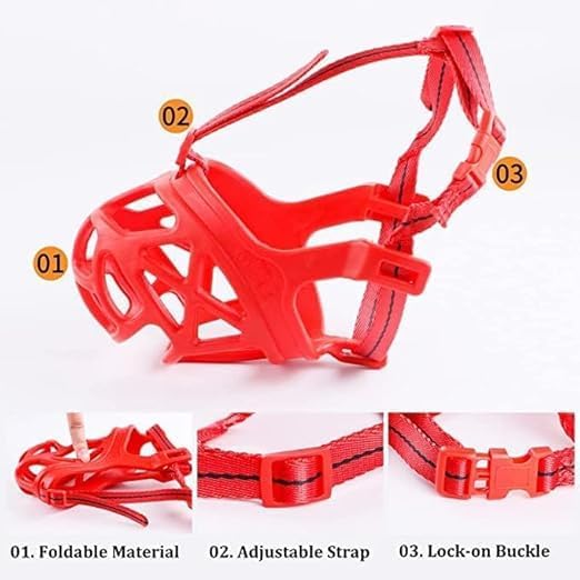 Adjustable Dog Fiber Muzzle, Mouth Cover for Dogs, X-Large