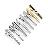 UJOY Men's Copper Tie Clips Sets Classic Design Jewelry Gift Box - Black (Pack of 8)