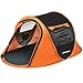 EchoSmile Instant Pop Up Camping Tent, 2 Person Easy Setup Tent, Water Resistant Dome, Portable with Carry Bag(Black & Orange,2 Person)